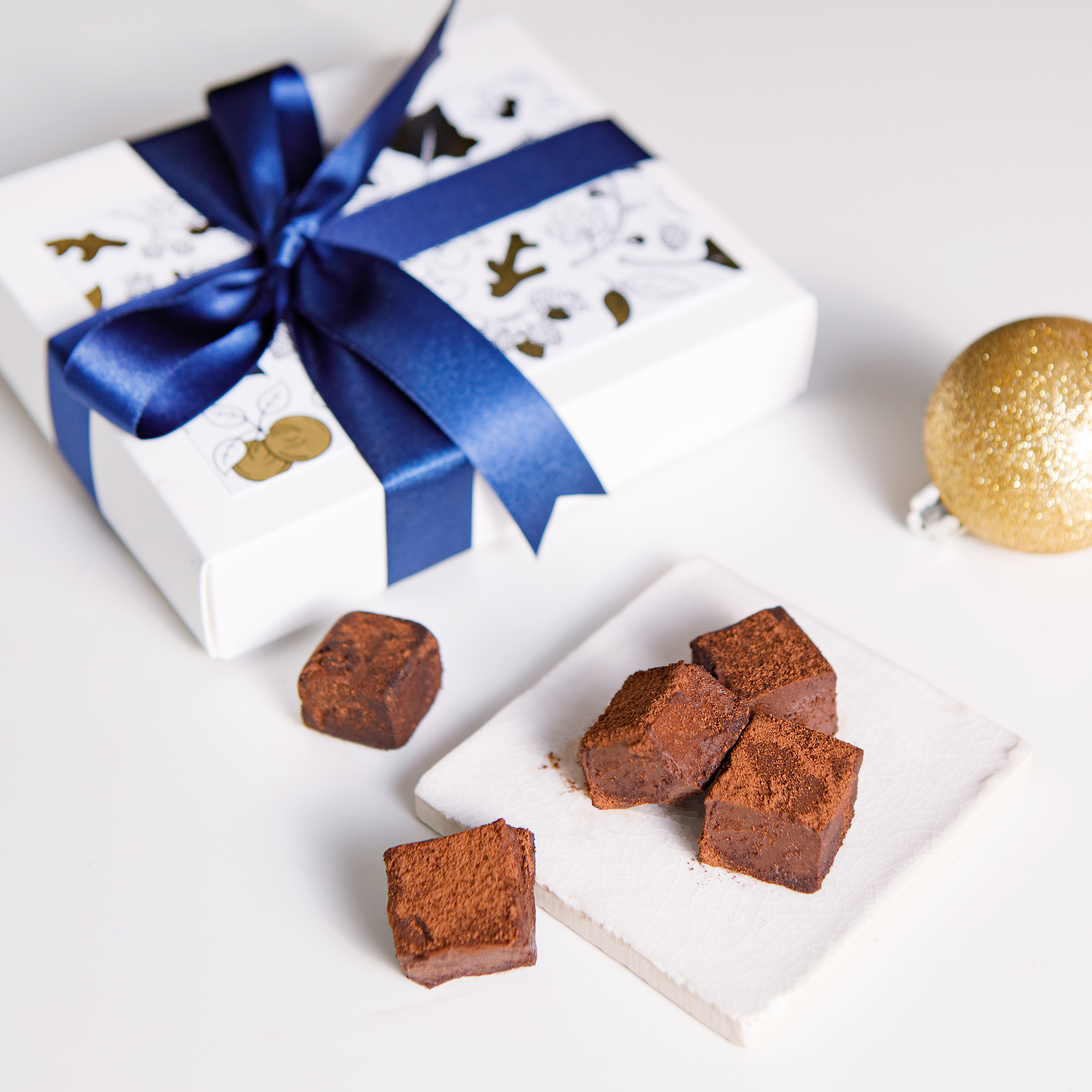New for This Year: Dark Chocolate Amaretto Truffles Gift Box of 12