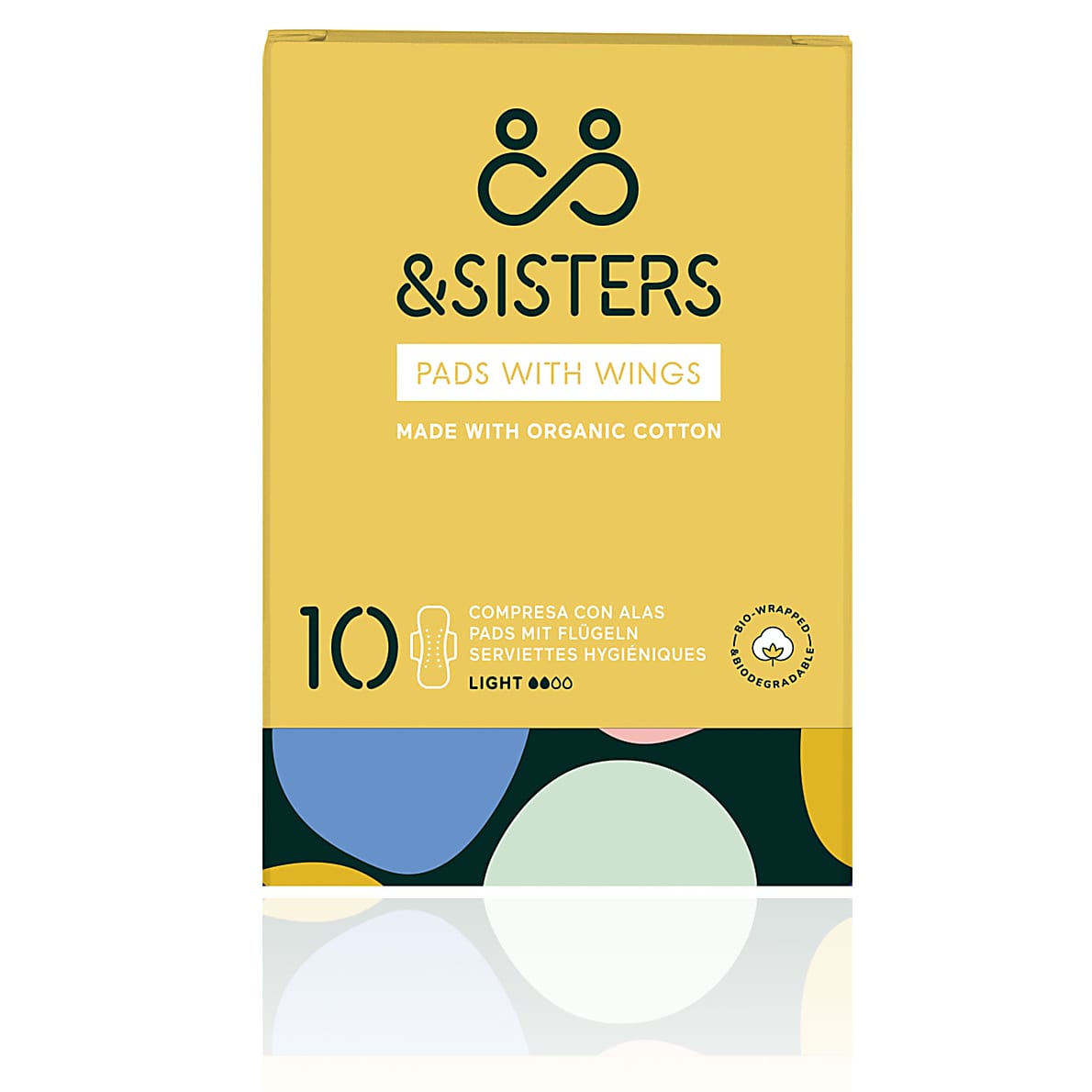 Organic Cotton Pads with wings Light 10 pack  (12 boxes per order)